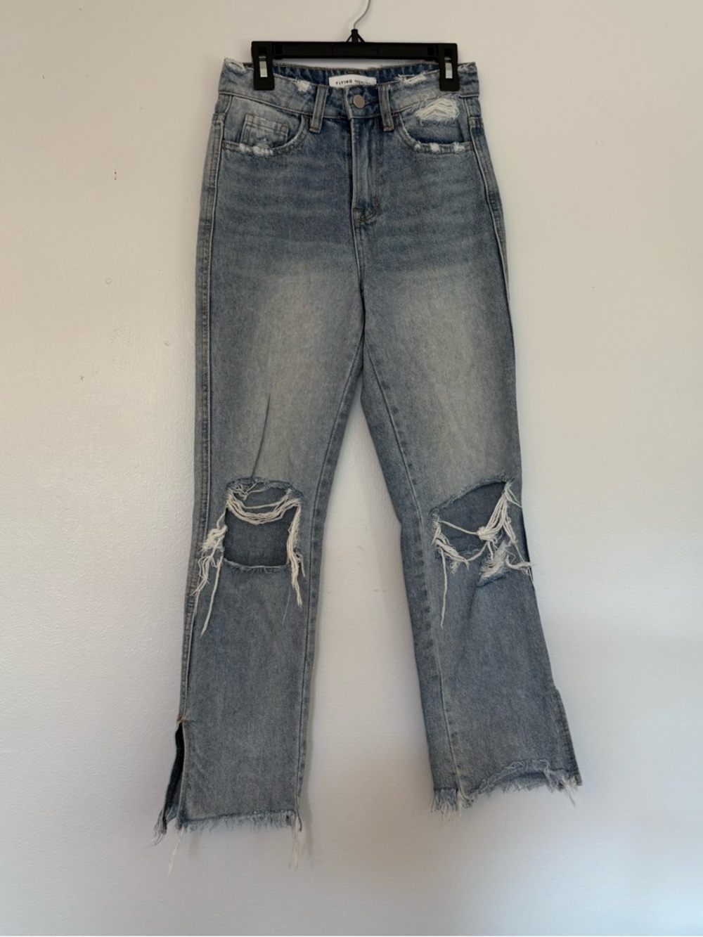 Women's Light Wash Distressed Jeans. Size 22